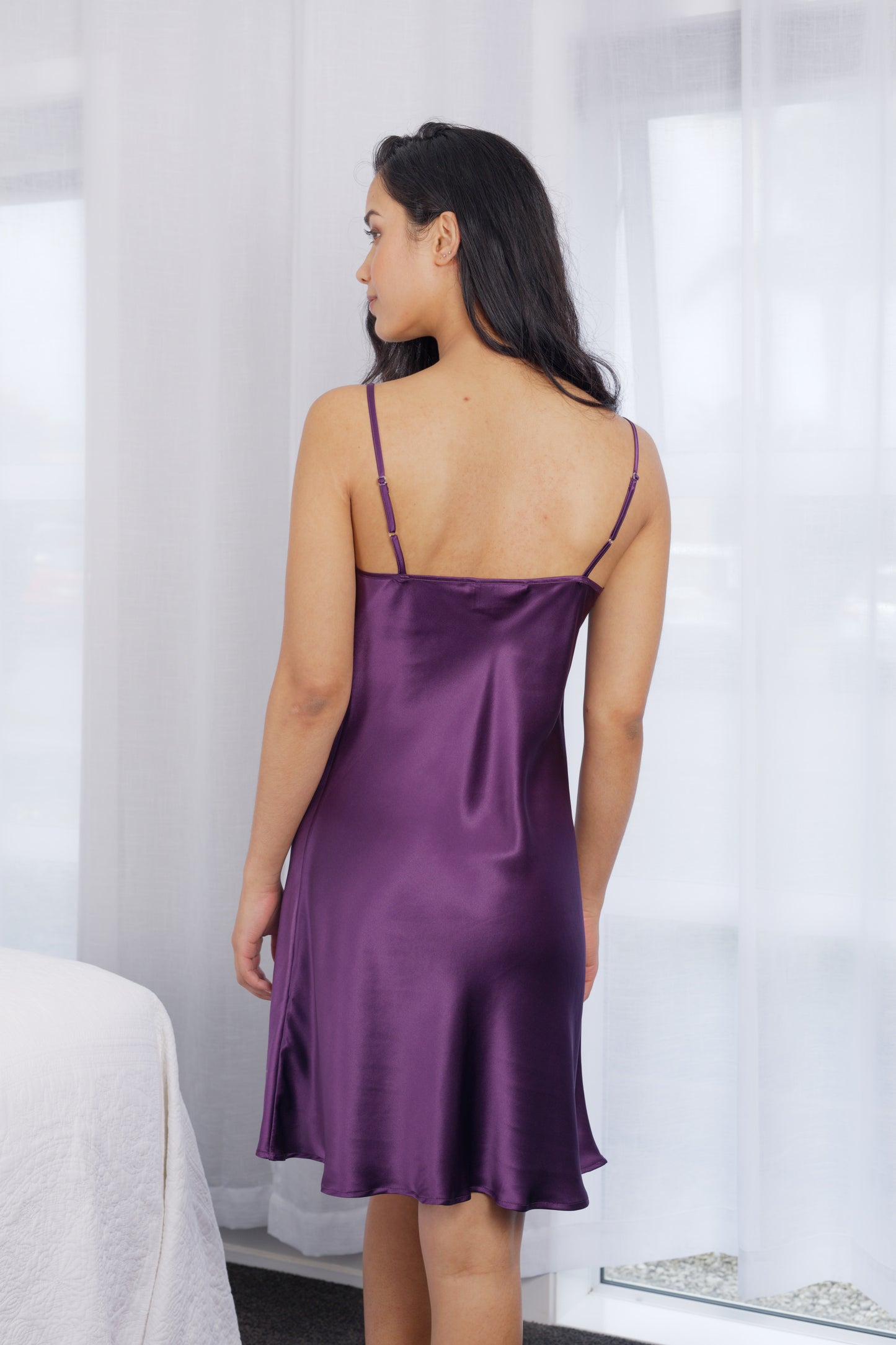 Silk Slip Chemise - Purple