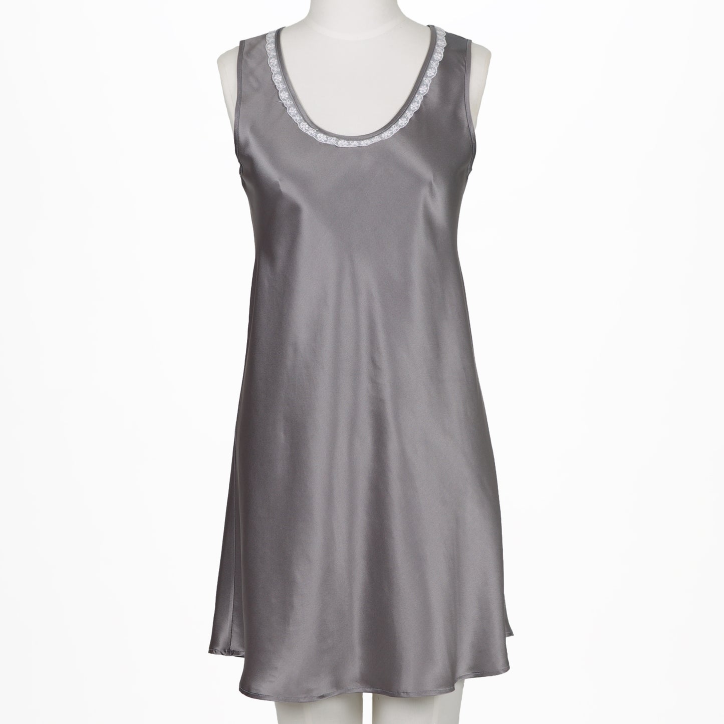 Silk Singlet Dress - Gunmetal