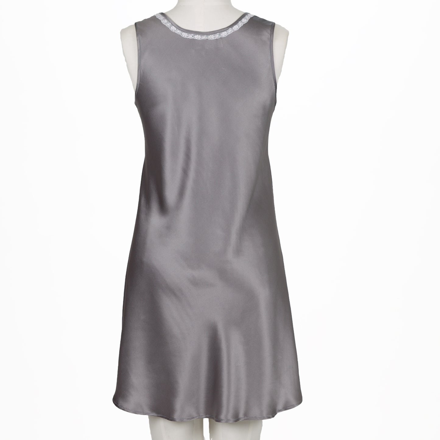 Silk Singlet Dress - Gunmetal
