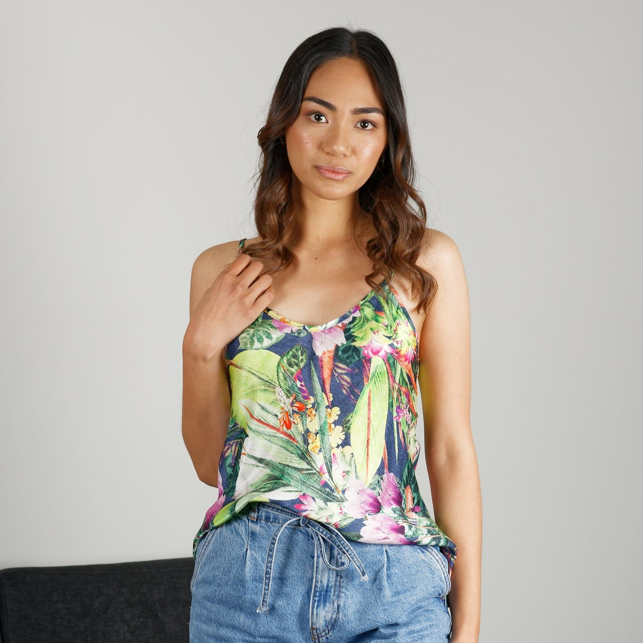 Silk Camisole top - Tropical