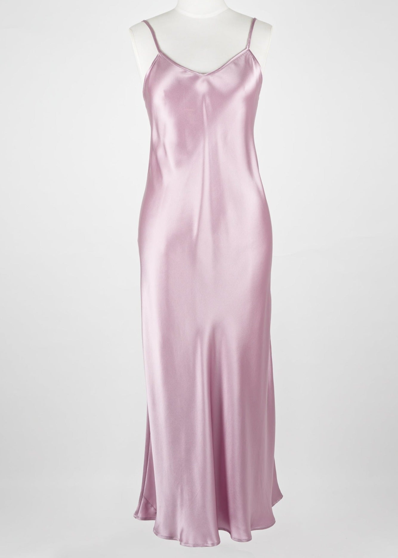 Silk Long Chemise Slip - Periwinkle