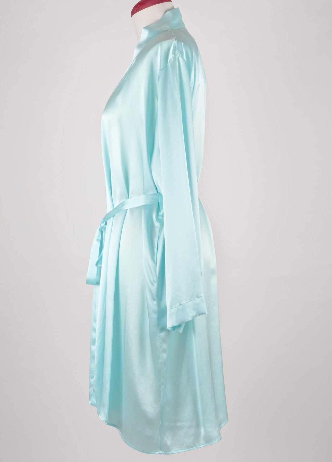 Silk  Wrap Dressing Gown - Mint