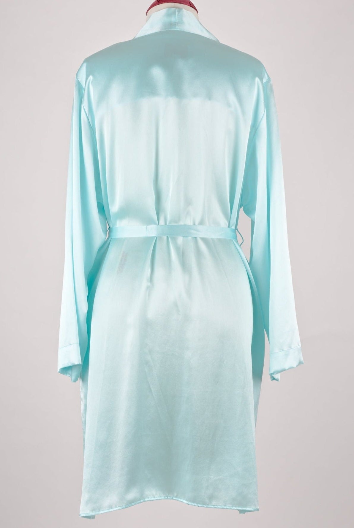 light green mint dressing gown robeshowing the back