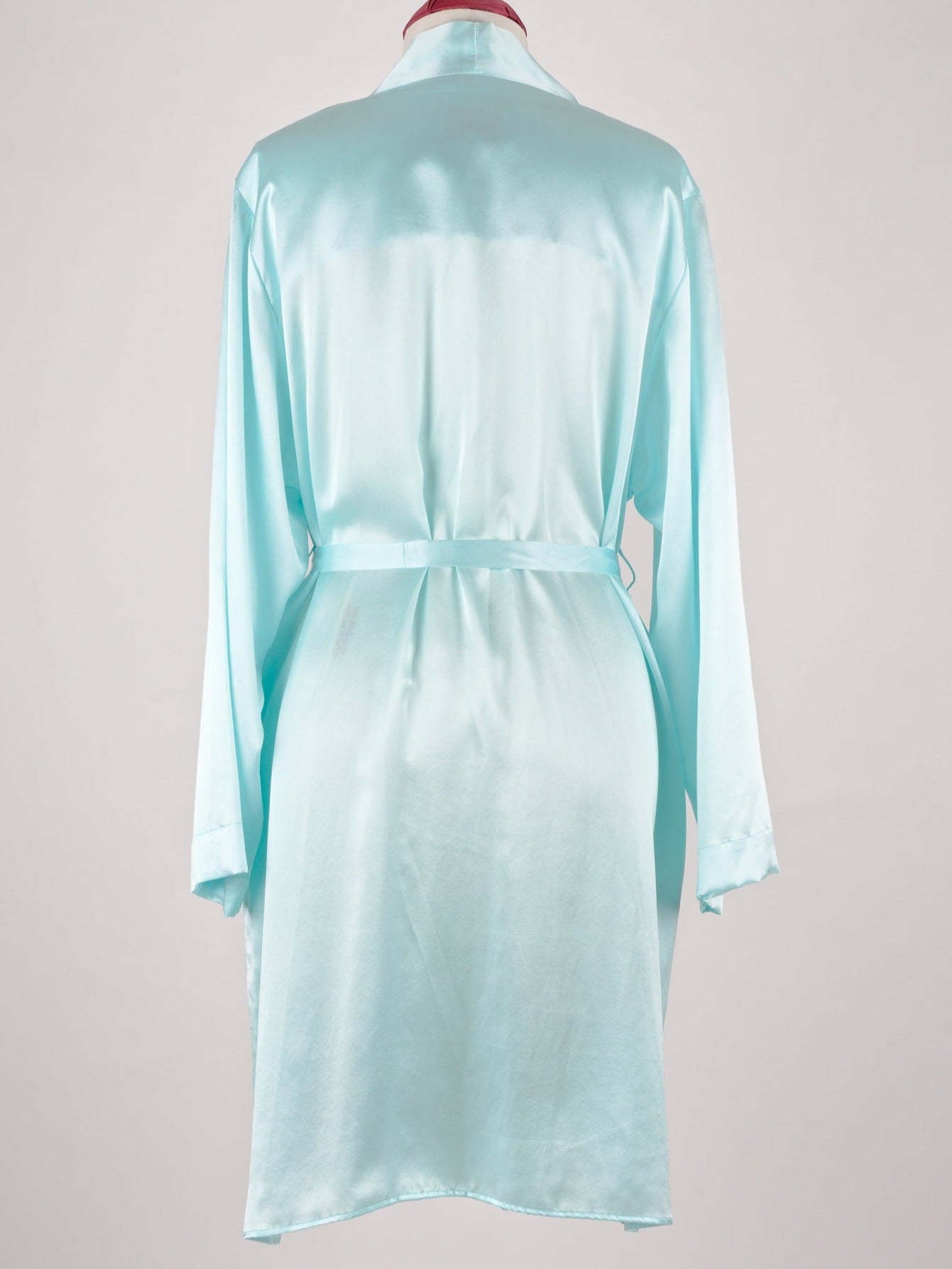 Silk  Wrap Dressing Gown - Mint