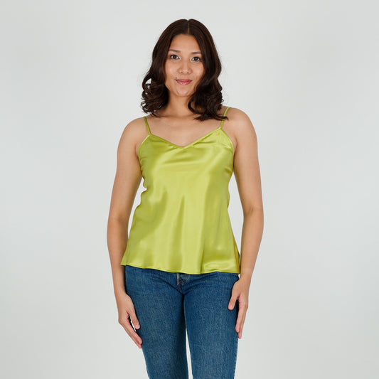 Silk Camisole top - Electric Green