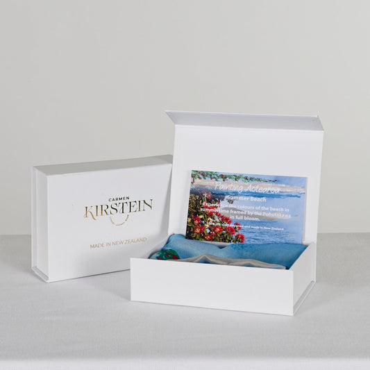 NZ inspired silk scarf - Summer Beach