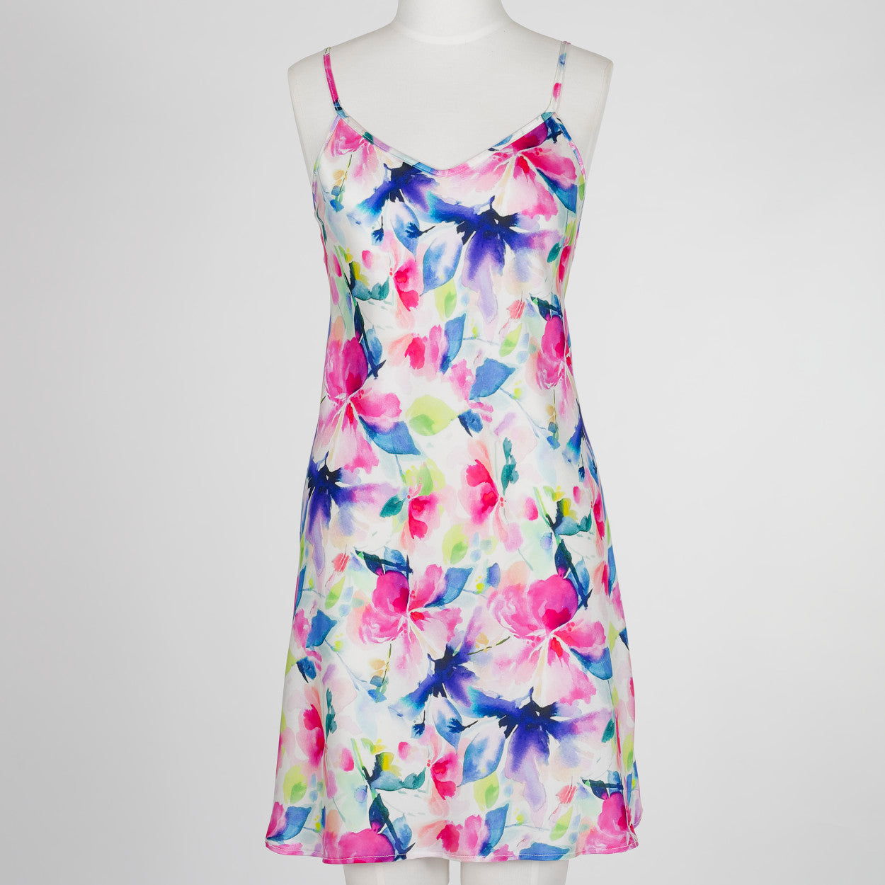 Silk Chemise Slip - Hibiscus