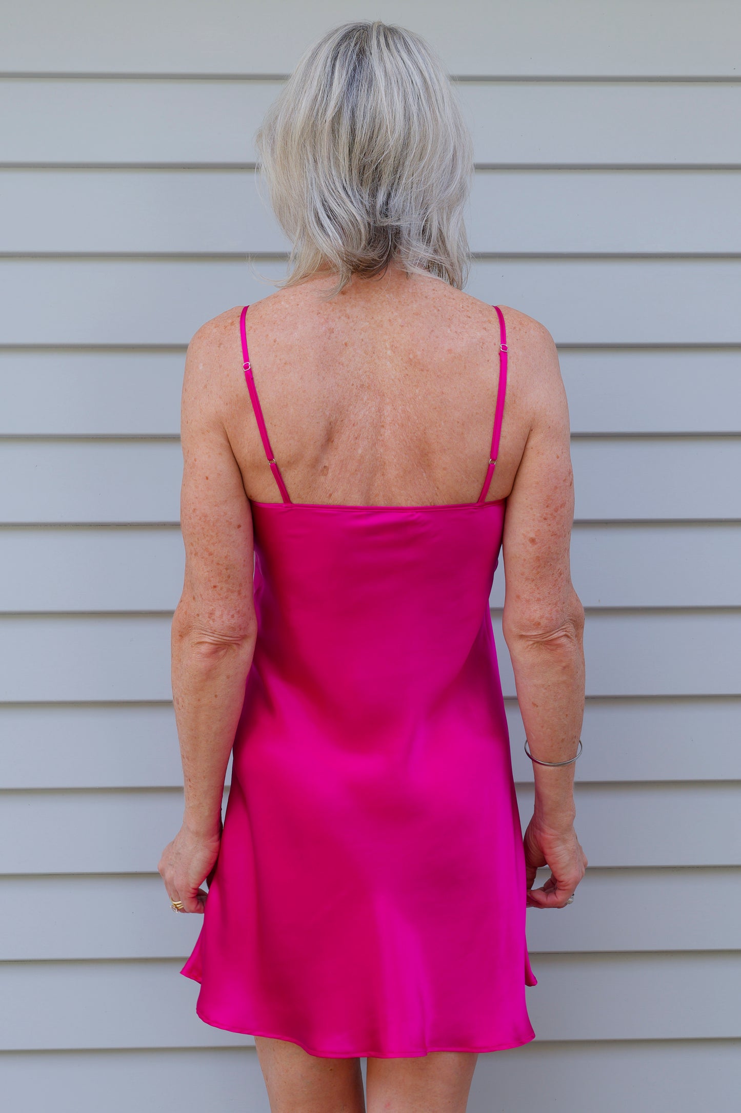 Silk Chemise slip - Fuchsia