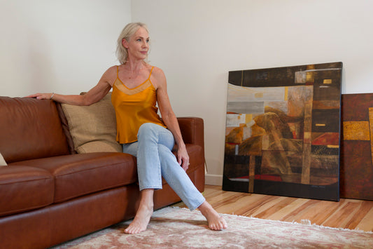 Art Deco Camisole top -  Caramel