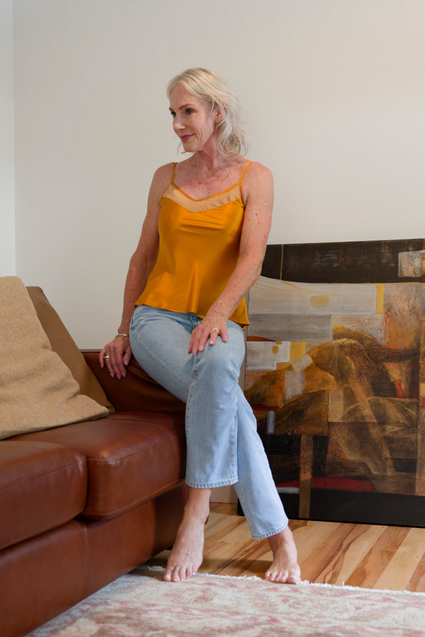 Art Deco Camisole top - Caramel