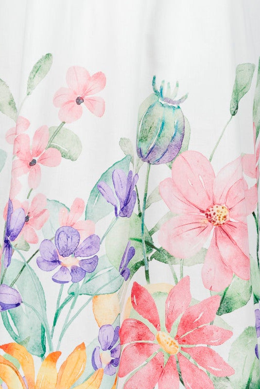 close up of a floral cotton nightie