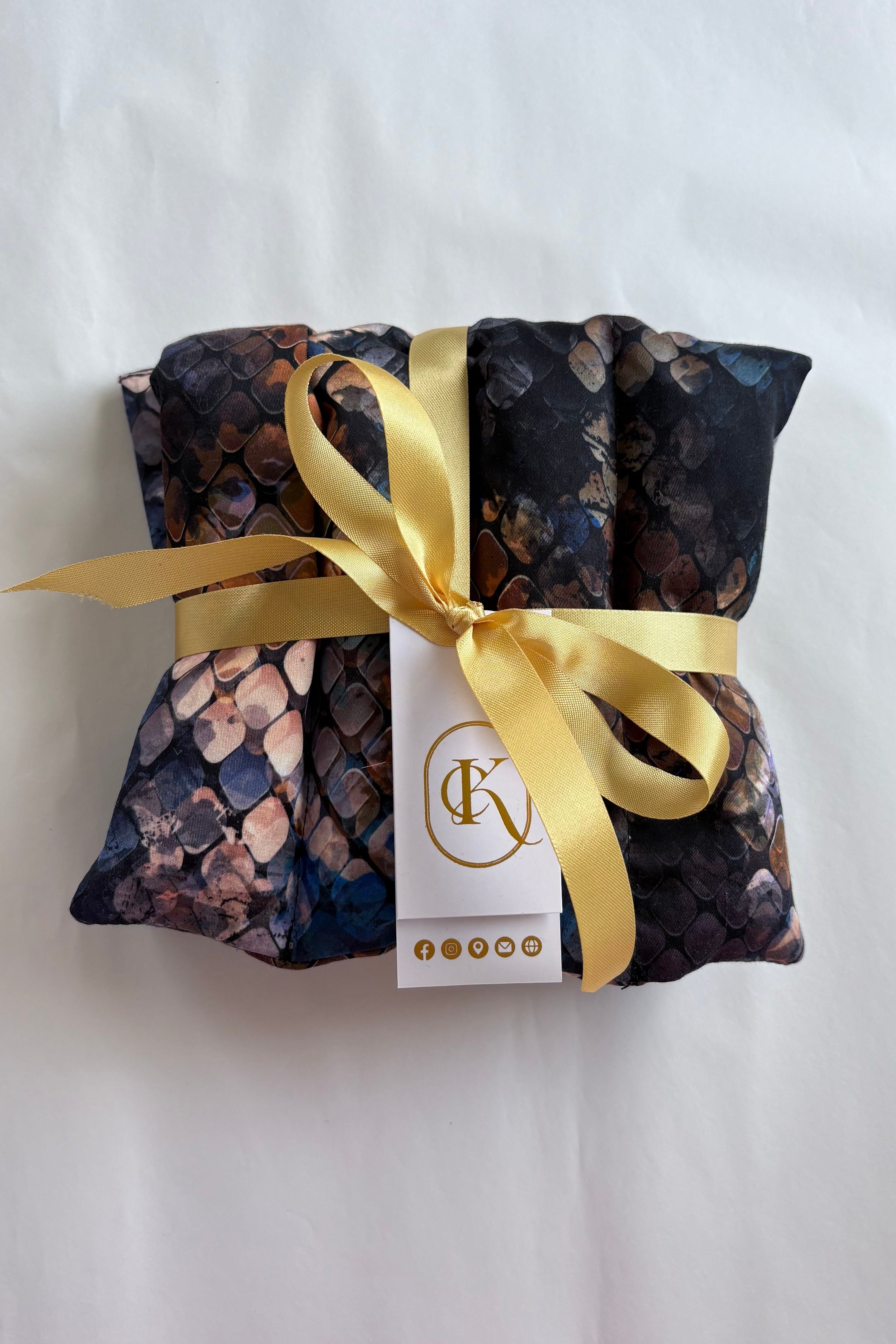 cotton snake print wheat heat bag