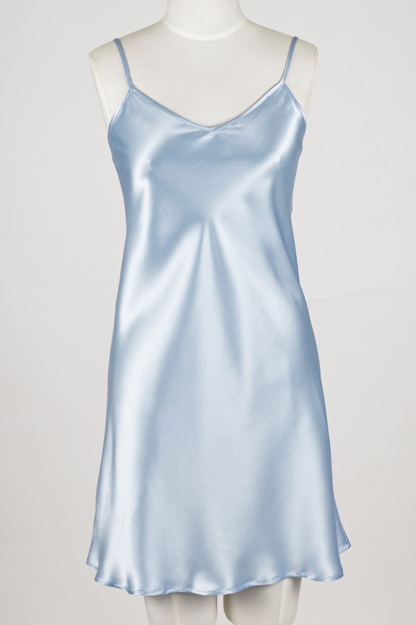 Silk Chemise Slip - Ice Blue