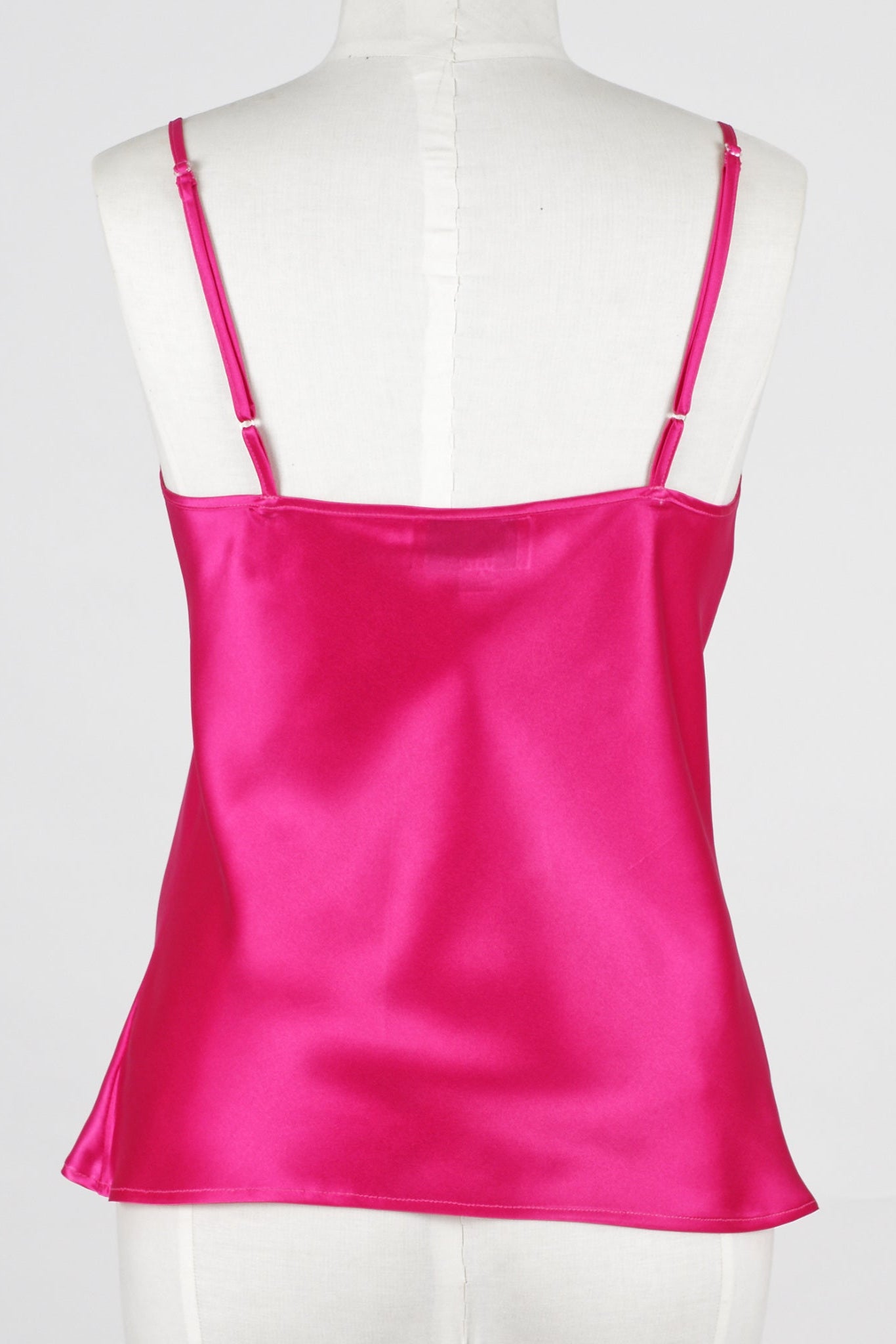 bright pink silk camisole