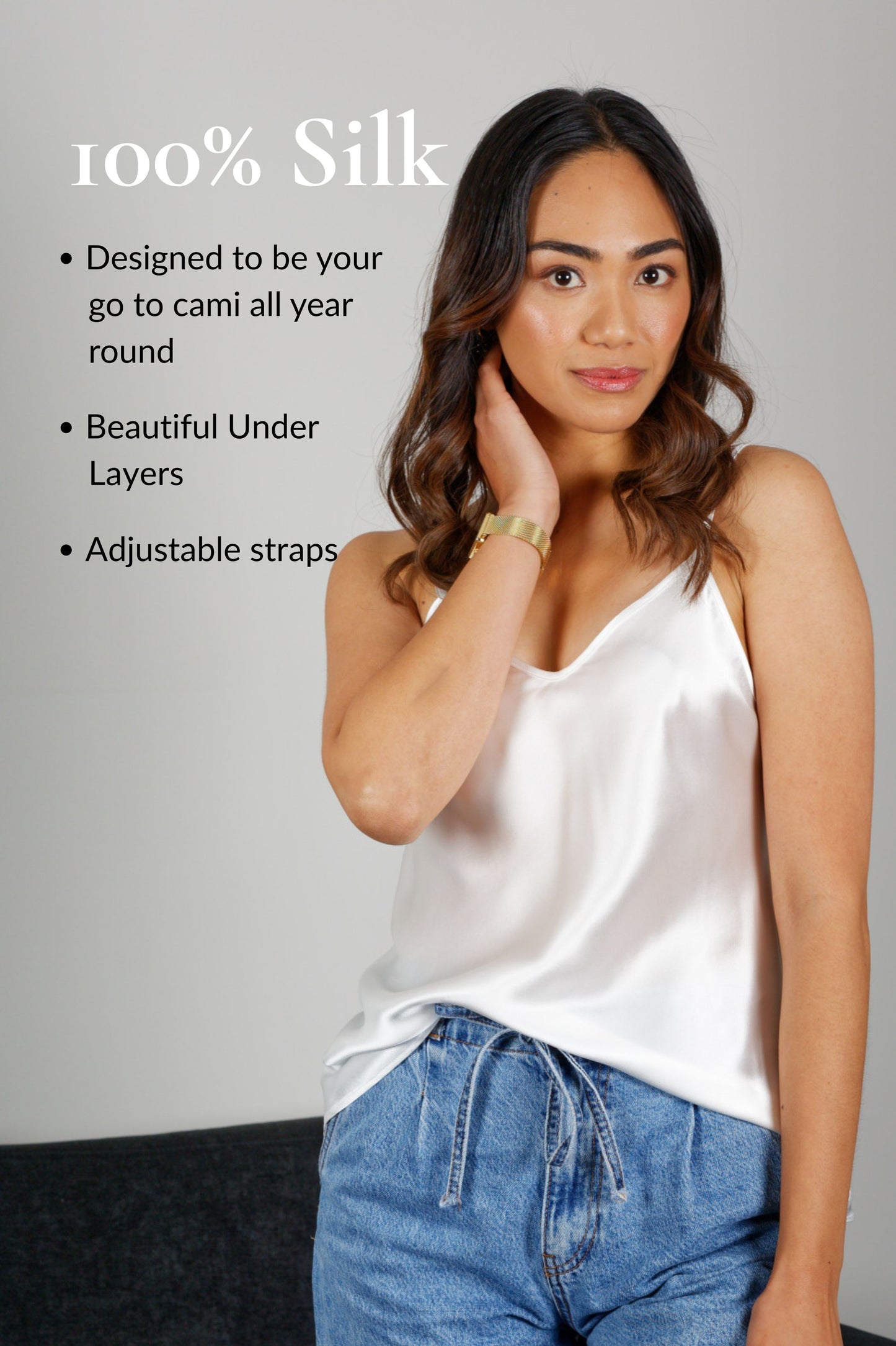 Silk Camisole top - Pearl
