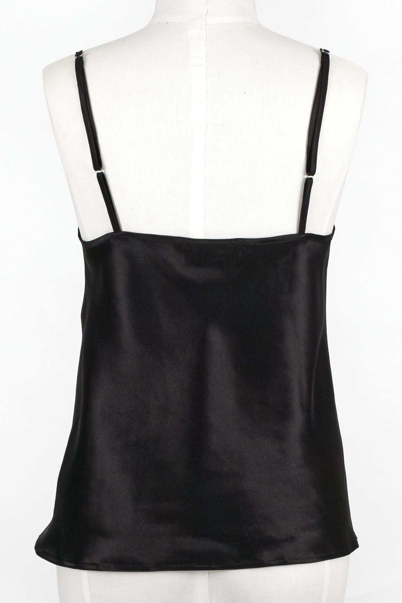 black silk camisole top