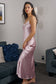 Silk Long Lace Chemise  Slip - Musk