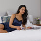 Silk Lace Camisole top -  Navy