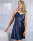 Silk Chemise Slip - Navy