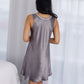 Silk Singlet Dress - Gunmetal