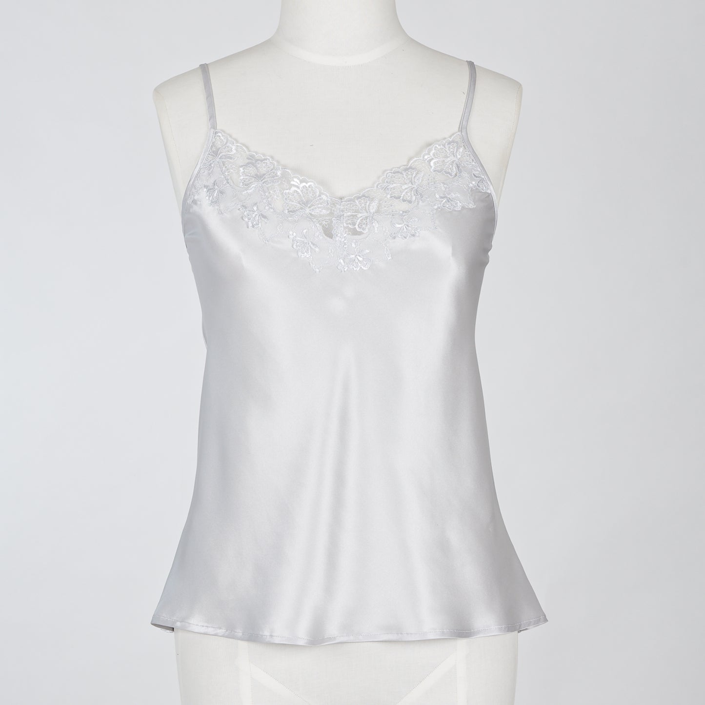 Silk Lace Camisole top - Silver