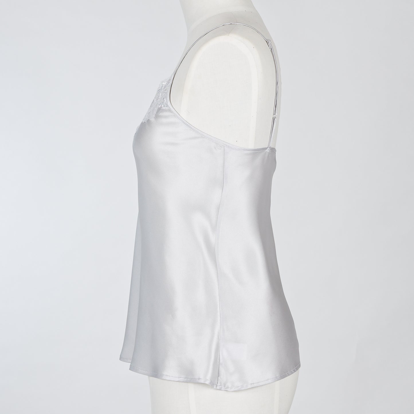 Silk Lace Camisole top - Silver