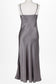 Silk Long Chemise Slip - Gunmetal