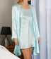 Silk  Wrap Dressing Gown - Mint