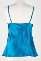blue silk camisole top on mannequin