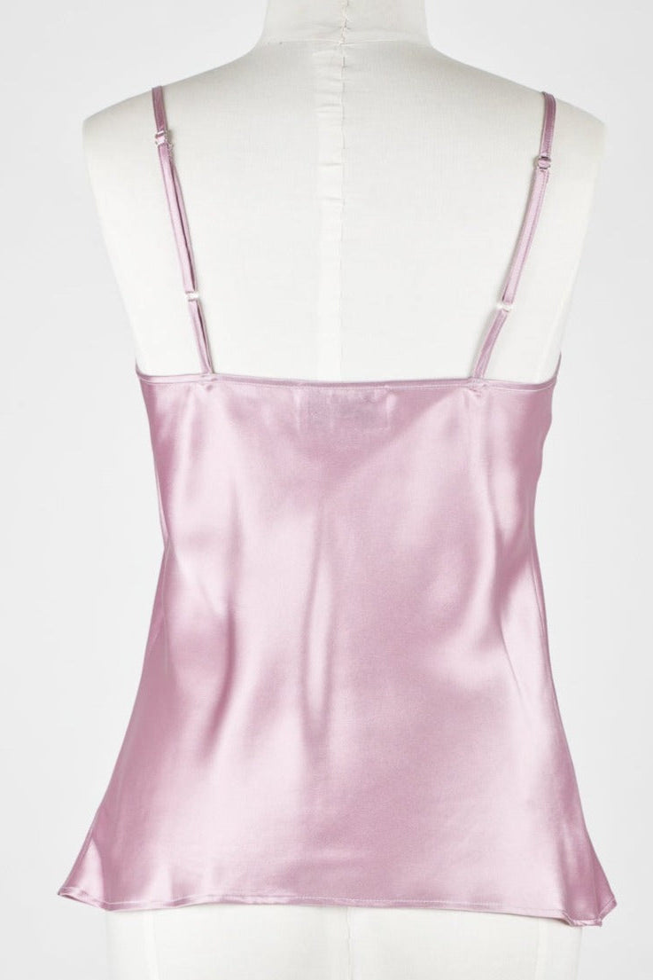 light purple silk camisole on mannequin