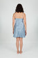 Silk Lace Chemise Slip - Steel Blue