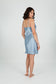 Silk Lace Chemise Slip - Steel Blue