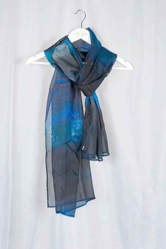 NZ inspired silk scarf - Glow Worms