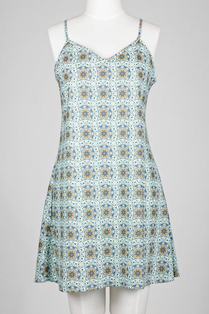 Cotton Chemise slip nightie Moroccan Tiles