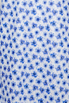 close up of blue floral cotton nightie