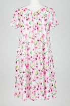 pink Floral patterned nightie dress on a mannequin against a white background