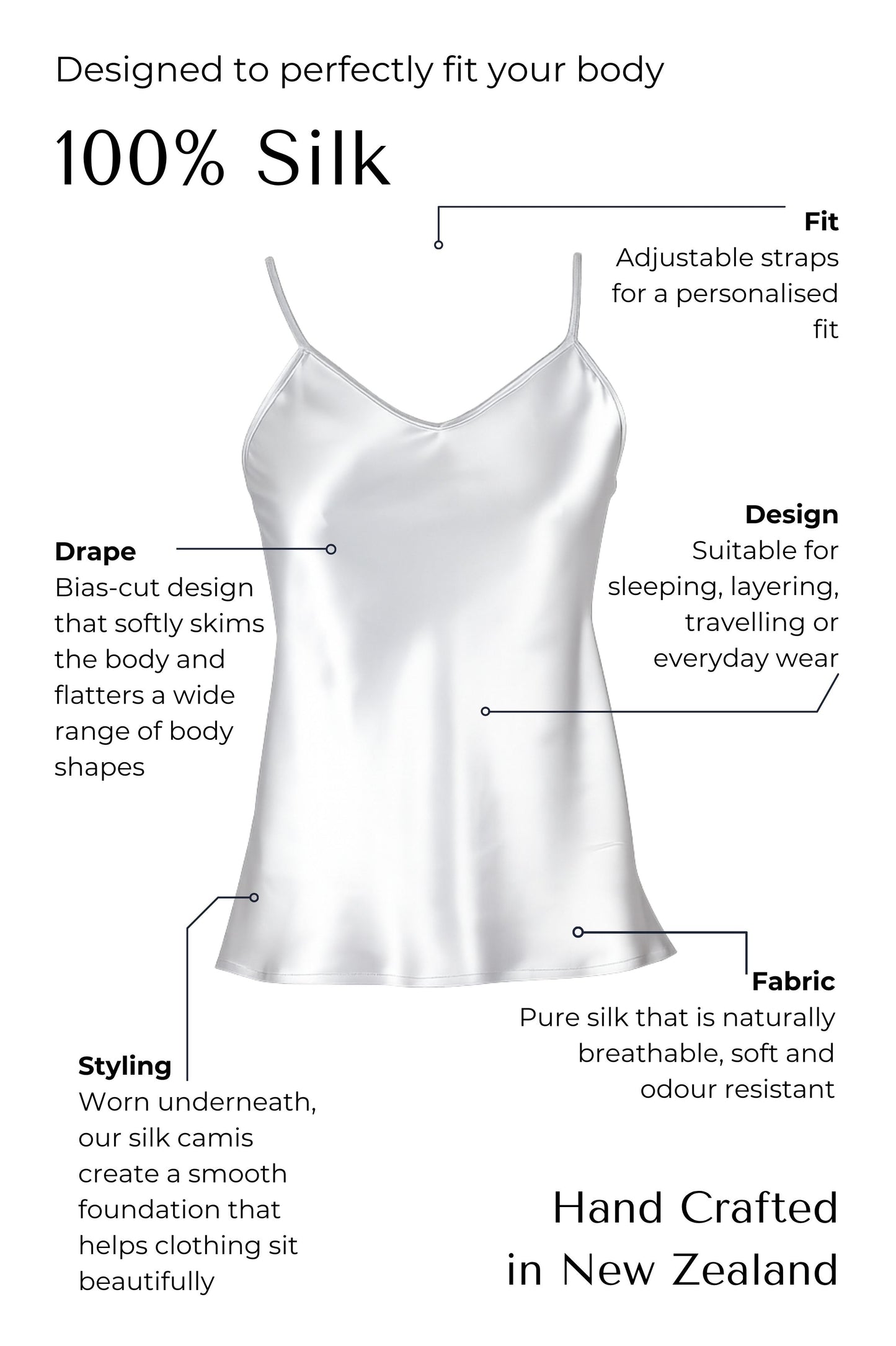 Silk Camisole Top - Silver