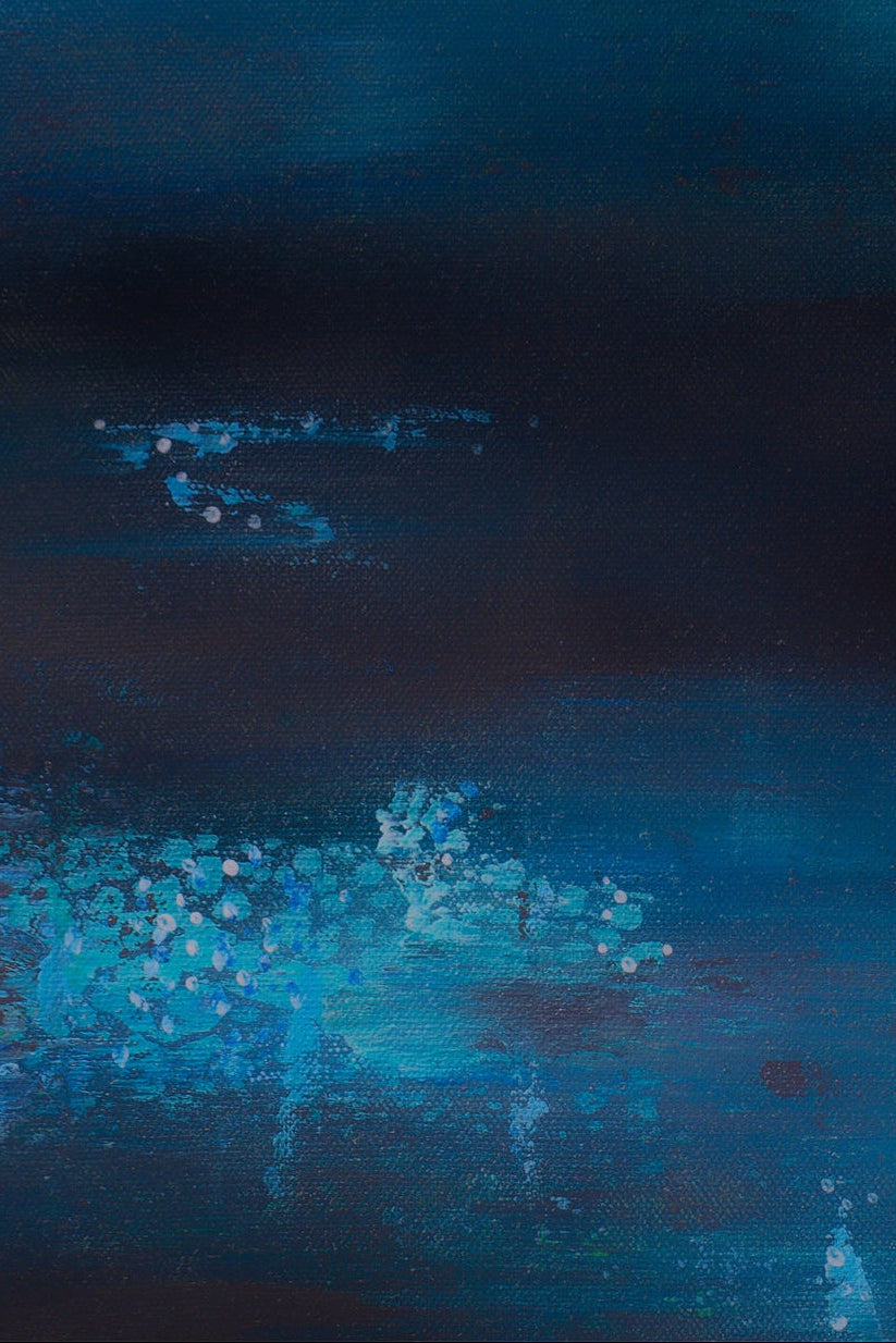 Abstract art with blue and black colors
