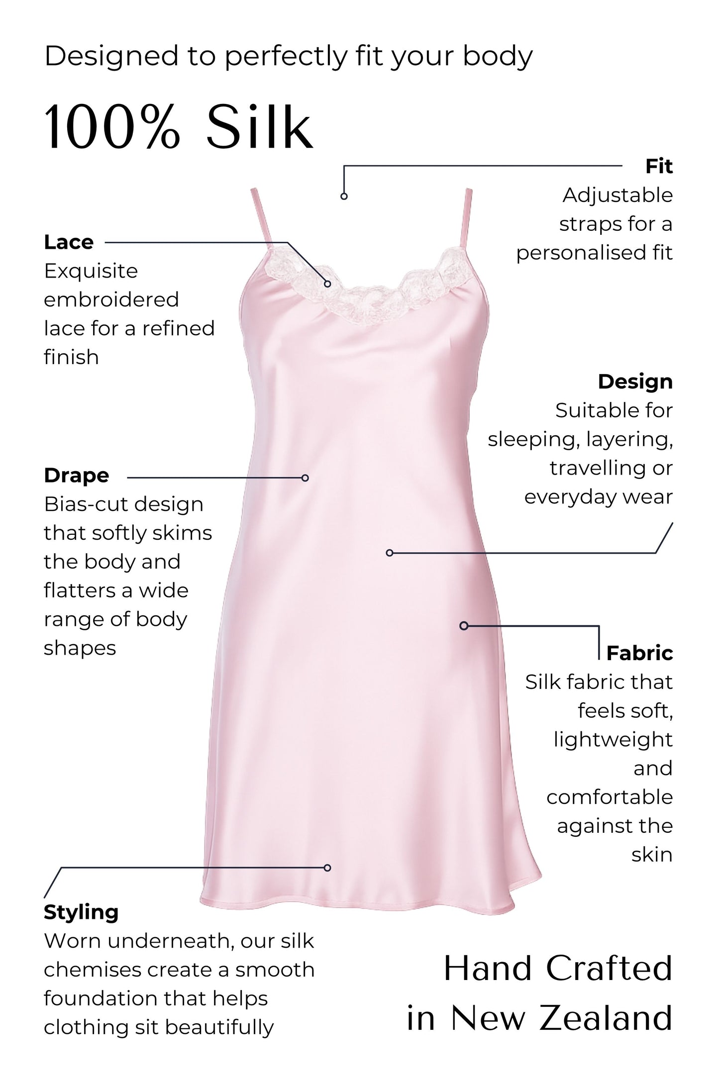 Silk Lace Chemise Slip - Musk