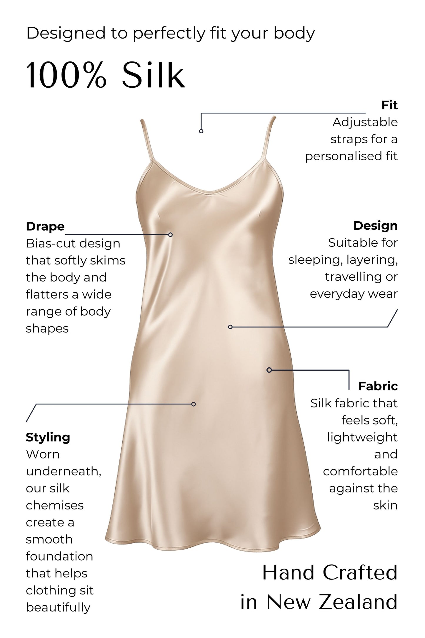 Silk Chemise Slip - Natural