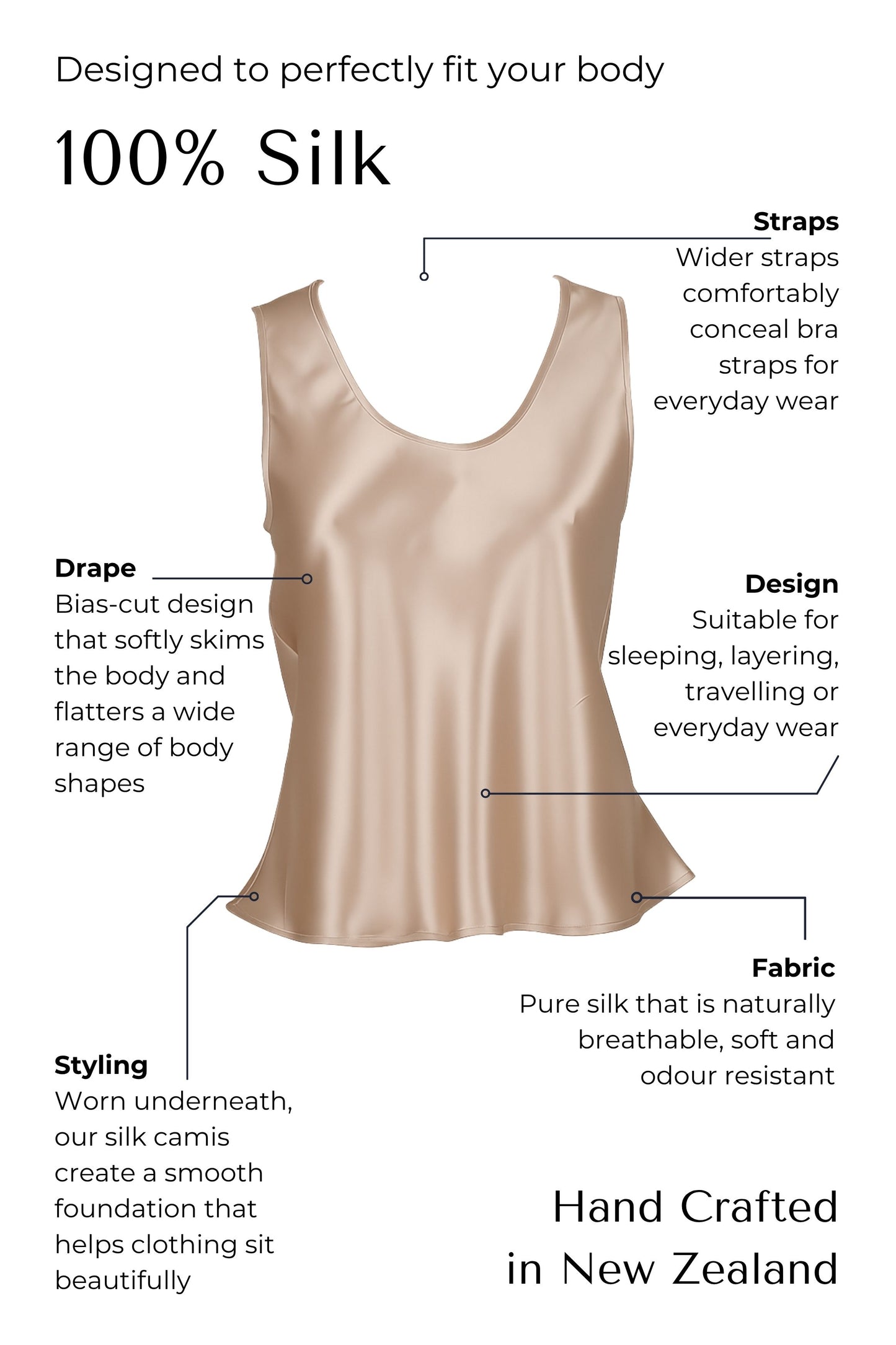 Silk Singlet top - Natural