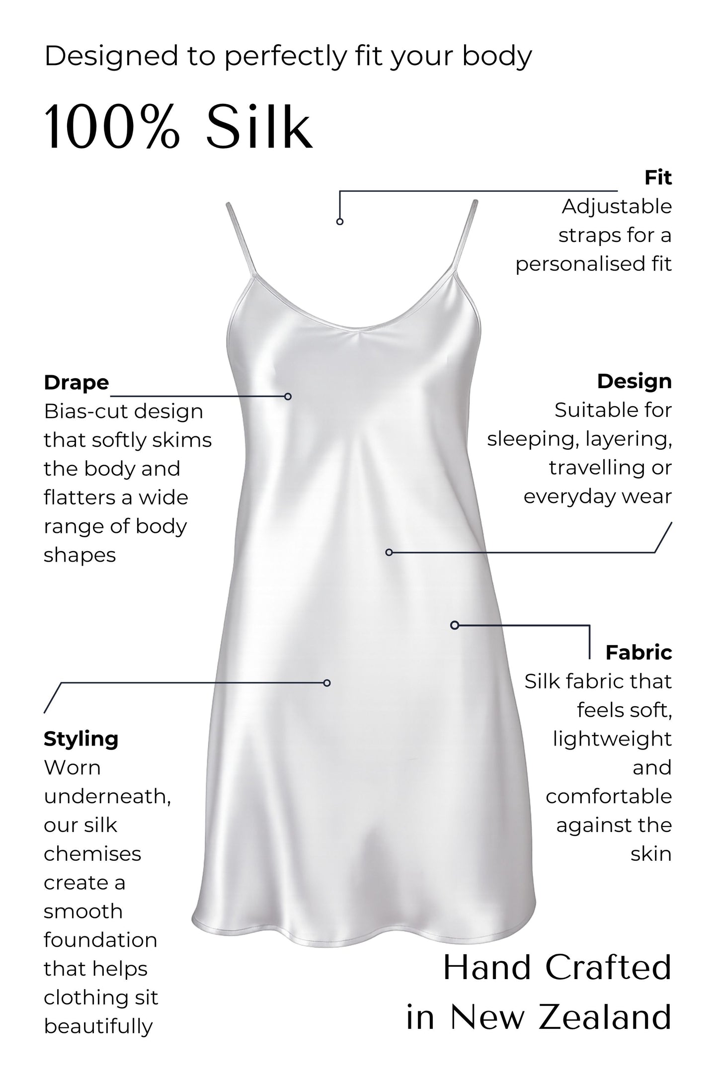 Silk Chemise slip - Silver