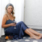 Silk Velvet Cami - Denim