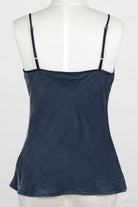 denim blue silk velvet camisole