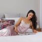 Silk Long Lace Chemise  Slip - Musk